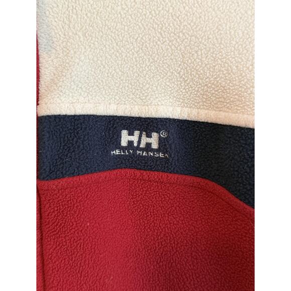 Helly Hansen Jacket Mens Medium Fuzzy Fleece Full Zip Colorblock Outdoors Preppy - Picture 3 of 8